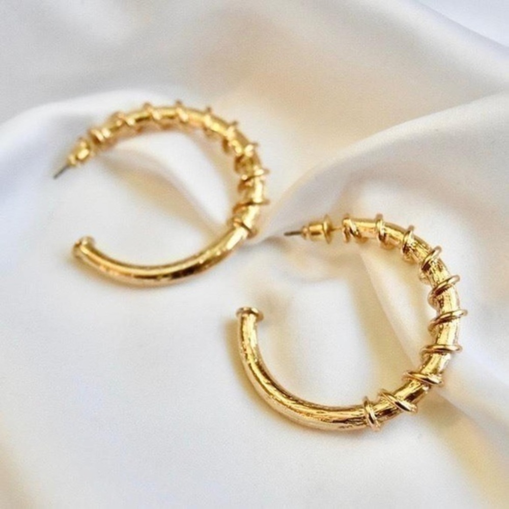 Gold Wire Industrial Hoops